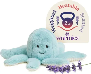 warmies Microwavable & Weighted Stuffed Animals, Octopus - Heated Stuffed Animal Plushie for Warmth & Comfort - Cute Soft Plush Toys for Adults & Children (Boys, Girls, Babies & Toddlers)