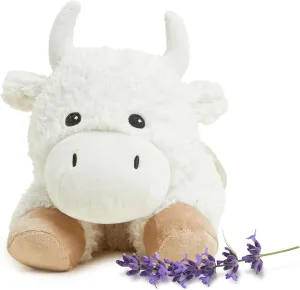 warmies Microwavable & Weighted Stuffed Animals, White Buffalo - Heated Stuffed Animal Plushie for Warmth & Comfort - Cute Soft Plush Toys for Adults & Children (Boys, Girls, Babies & Toddlers)