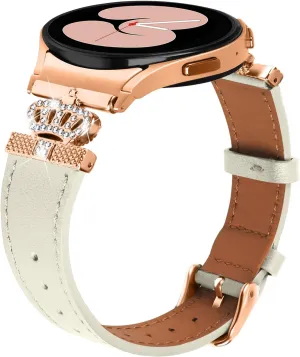 Watch Strap Compatible With Galaxy watch 4/Galaxy watch 5 40mm 44mm Genuine Leather Adjustable Strap For Galaxy Watch 4 Classic 42mm 46mm/Watch 5 Pro 45mm