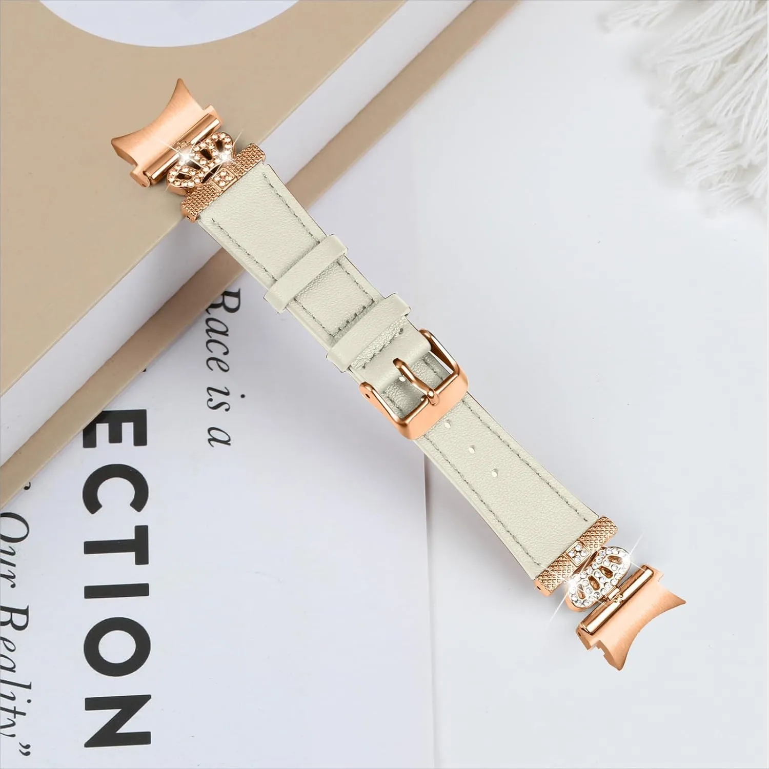 Watch Strap Compatible With Galaxy watch 4/Galaxy watch 5 40mm 44mm Genuine Leather Adjustable Strap For Galaxy Watch 4 Classic 42mm 46mm/Watch 5 Pro 45mm