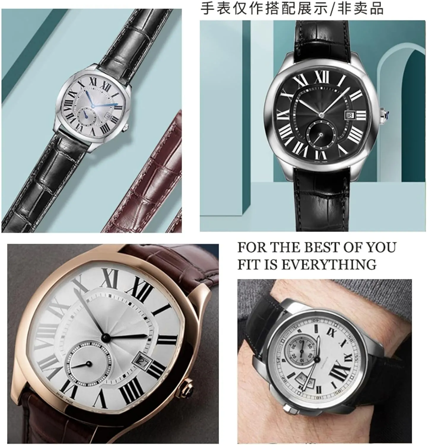 Watch Strap for Cartier Tank Genuine Leather Watch Band Men's Claire Leather Belt London Solo Mechanical Watch Accessories 25mm