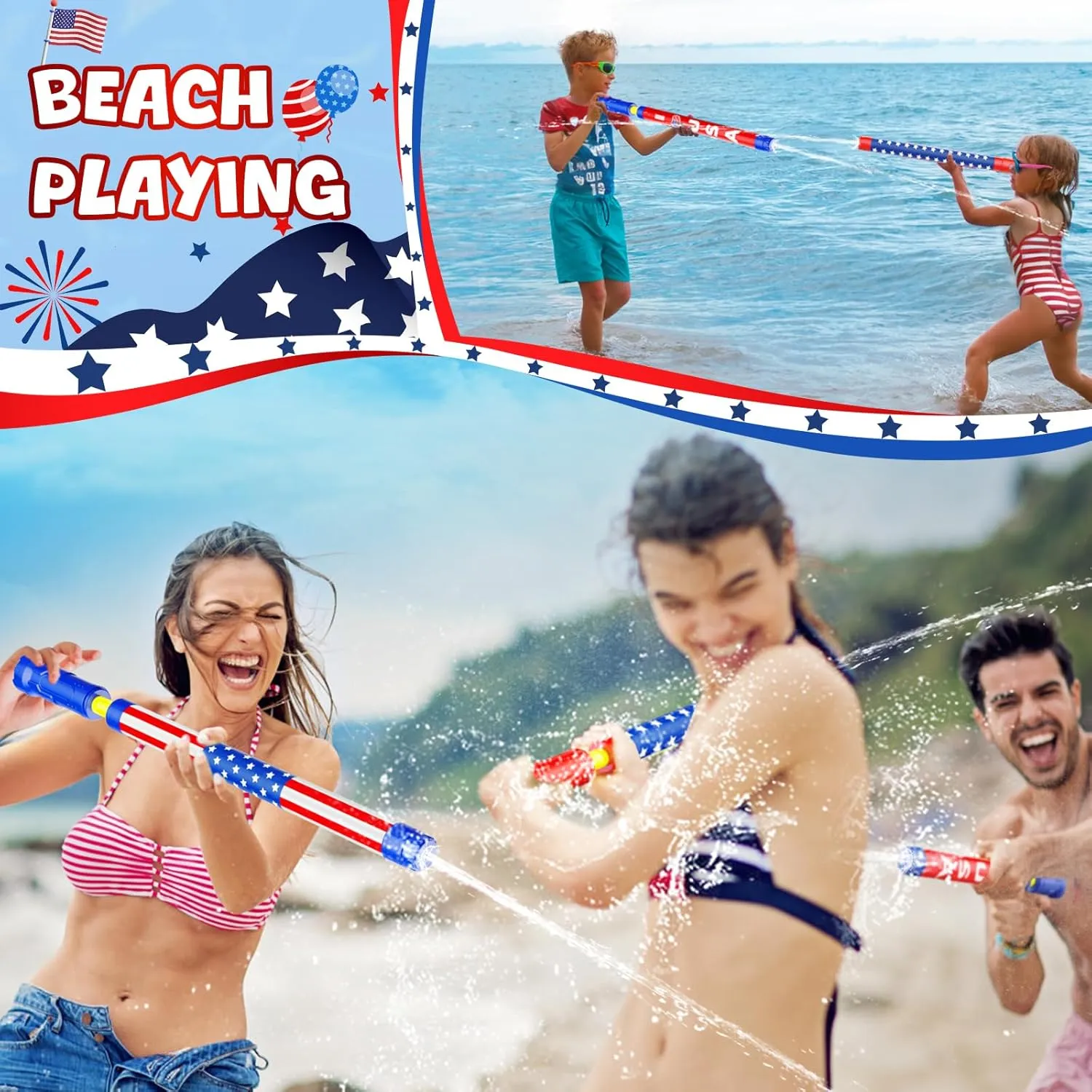 Water Gun Squirt Toys for Kids Adults: Outdoor Super Blaster Water Guns for Kids Age 3-4-5-8-12 Bulk - Fun 4th of July Pool Toys for Swimming Beach Summer Outside Party Games
