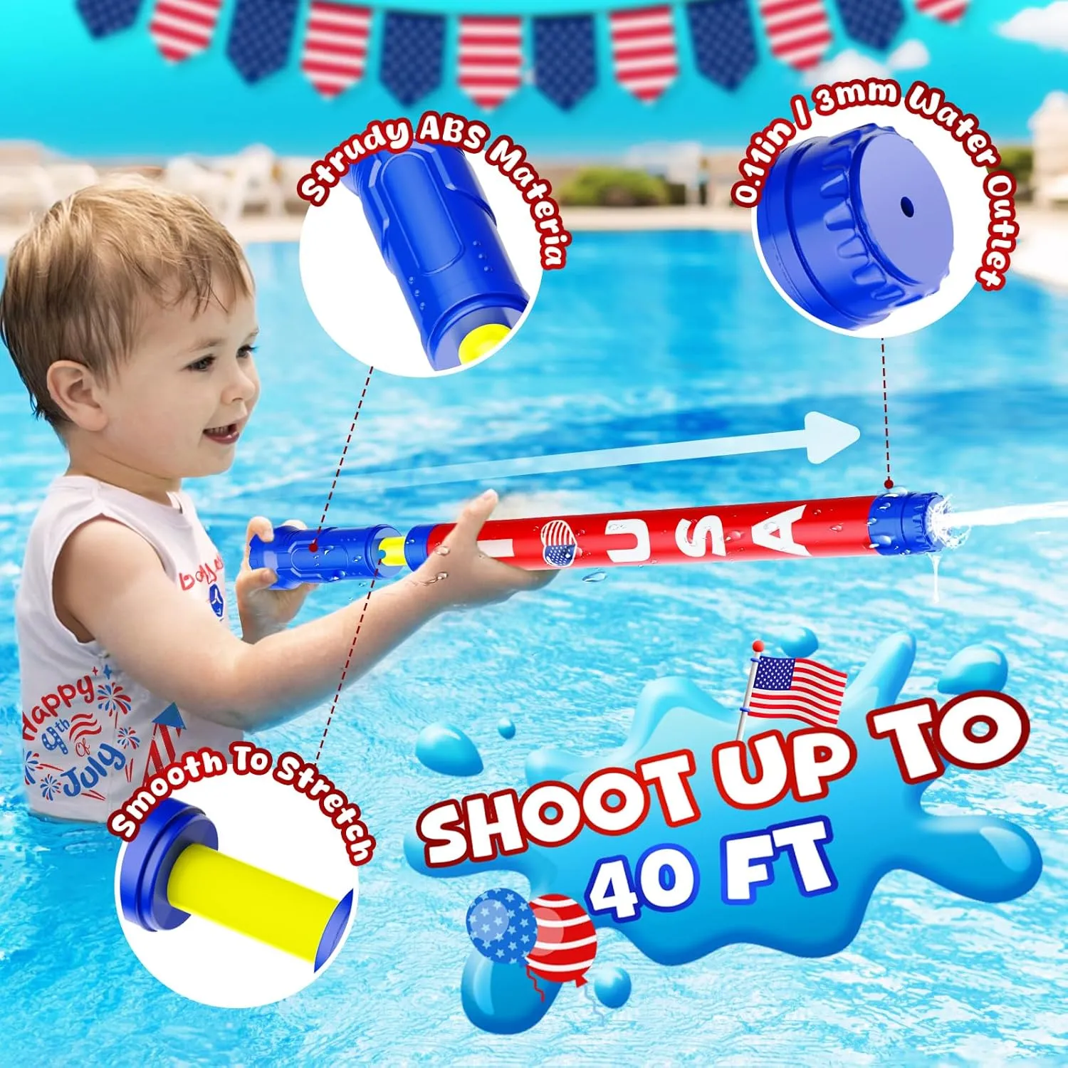 Water Gun Squirt Toys for Kids Adults: Outdoor Super Blaster Water Guns for Kids Age 3-4-5-8-12 Bulk - Fun 4th of July Pool Toys for Swimming Beach Summer Outside Party Games