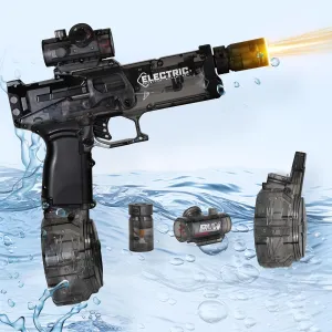 Water Gun,Electric Water Gun with Light Up,26-30 FT,Powerful High Powered Automatic Squirt Gun Fully Auto Water Blaster,Toy Game for Adult&Kid