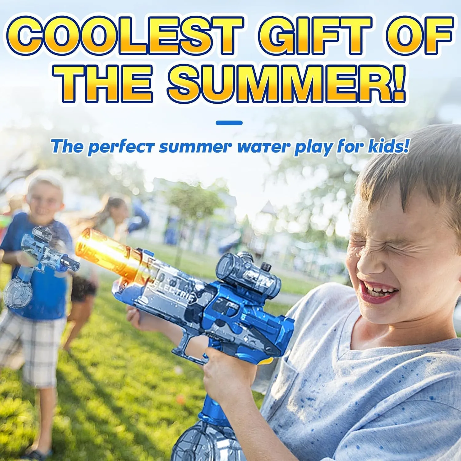 Water Gun,Electric Water Gun with Light Up,26-30 FT,Powerful High Powered Automatic Squirt Gun Fully Auto Water Blaster,Toy Game for Adult&Kid