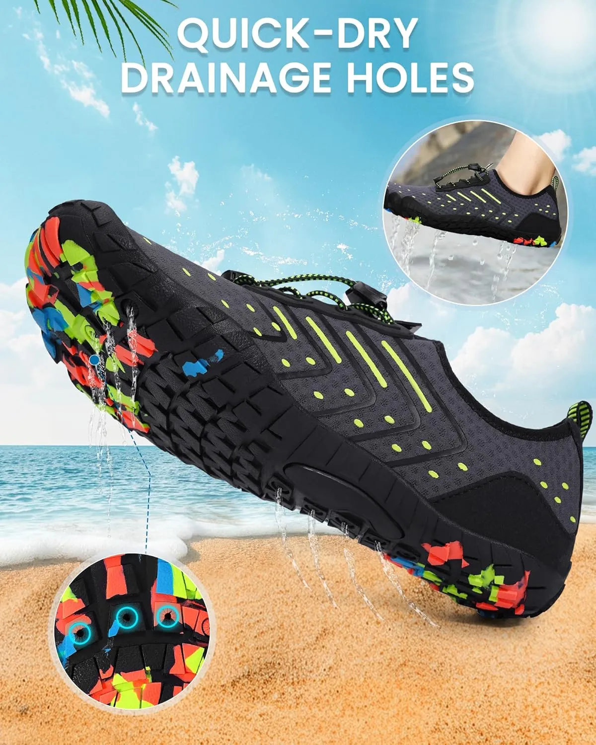 Water Shoes for Women Men Quick-Dry Barefoot Shoes Breathable Aqua Socks for Swim Beach River Pool Lake Hiking Surfing Kayaking