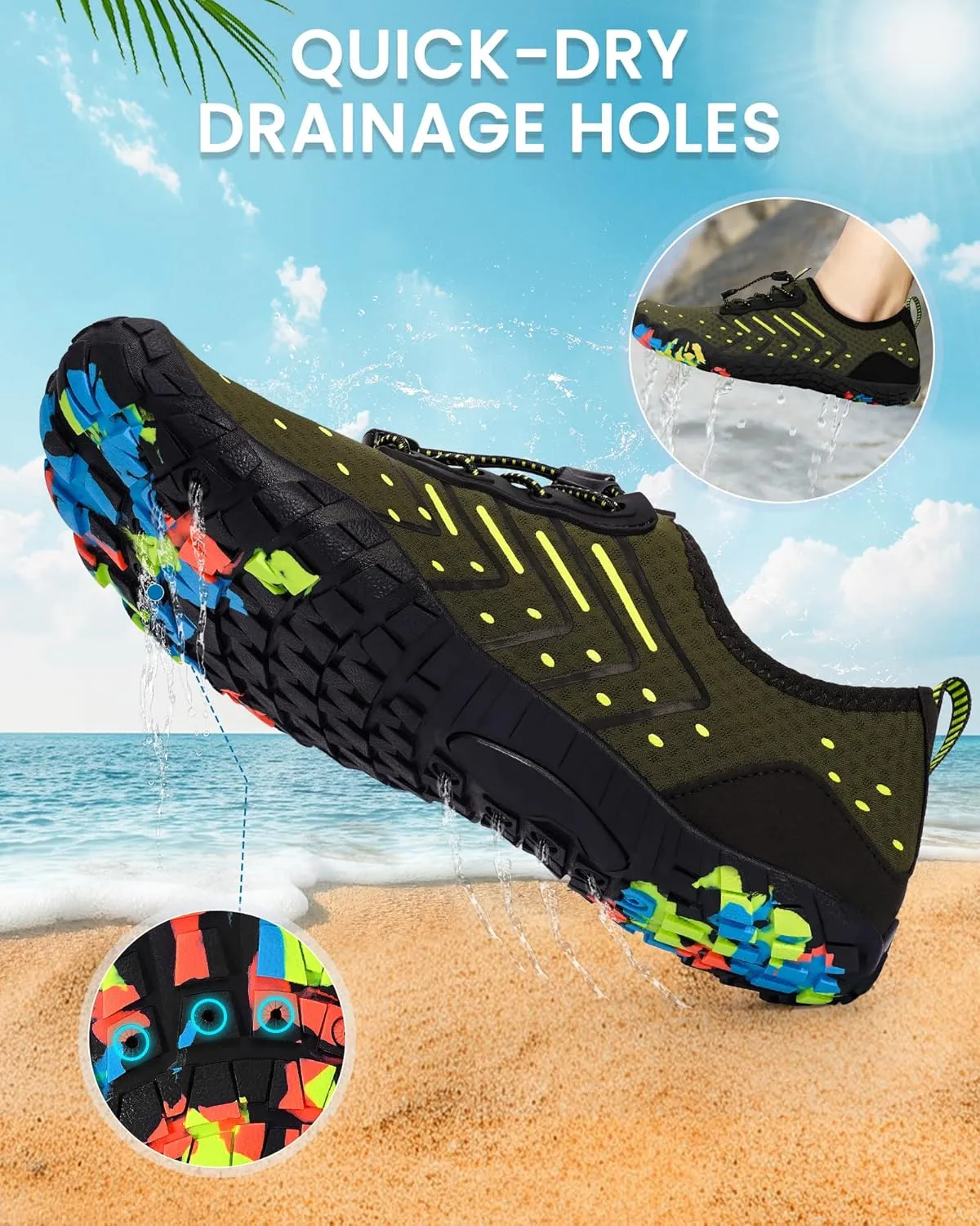 Water Shoes for Women Men Quick-Dry Barefoot Shoes Breathable Aqua Socks for Swim Beach River Pool Lake Hiking Surfing Kayaking