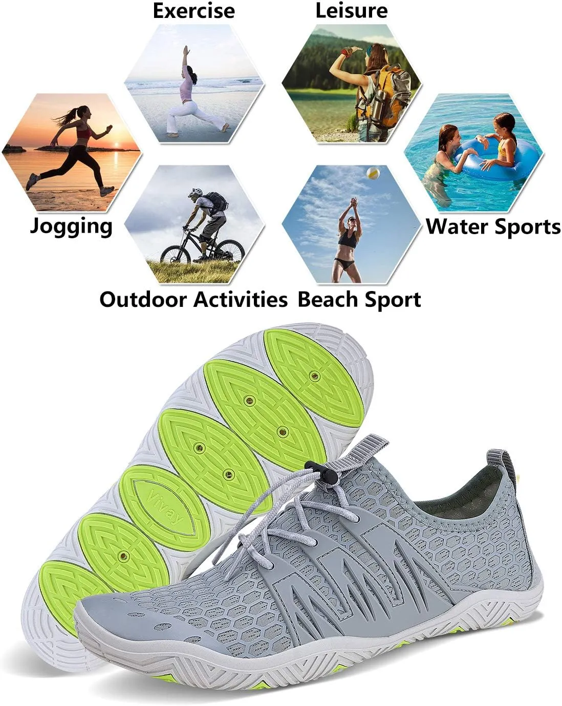 Water Shoes Mens Womens Quick Dry Barefoot Aqua Socks Diving Sports Shoes for Beach Swim Surf Pool Yoga Outdoor Trip