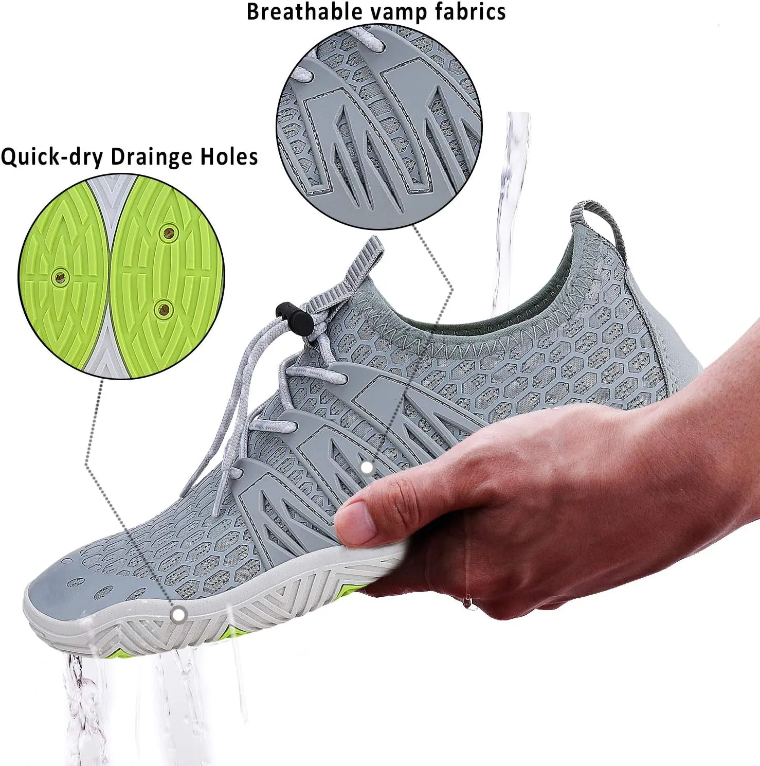 Water Shoes Mens Womens Quick Dry Barefoot Aqua Socks Diving Sports Shoes for Beach Swim Surf Pool Yoga Outdoor Trip
