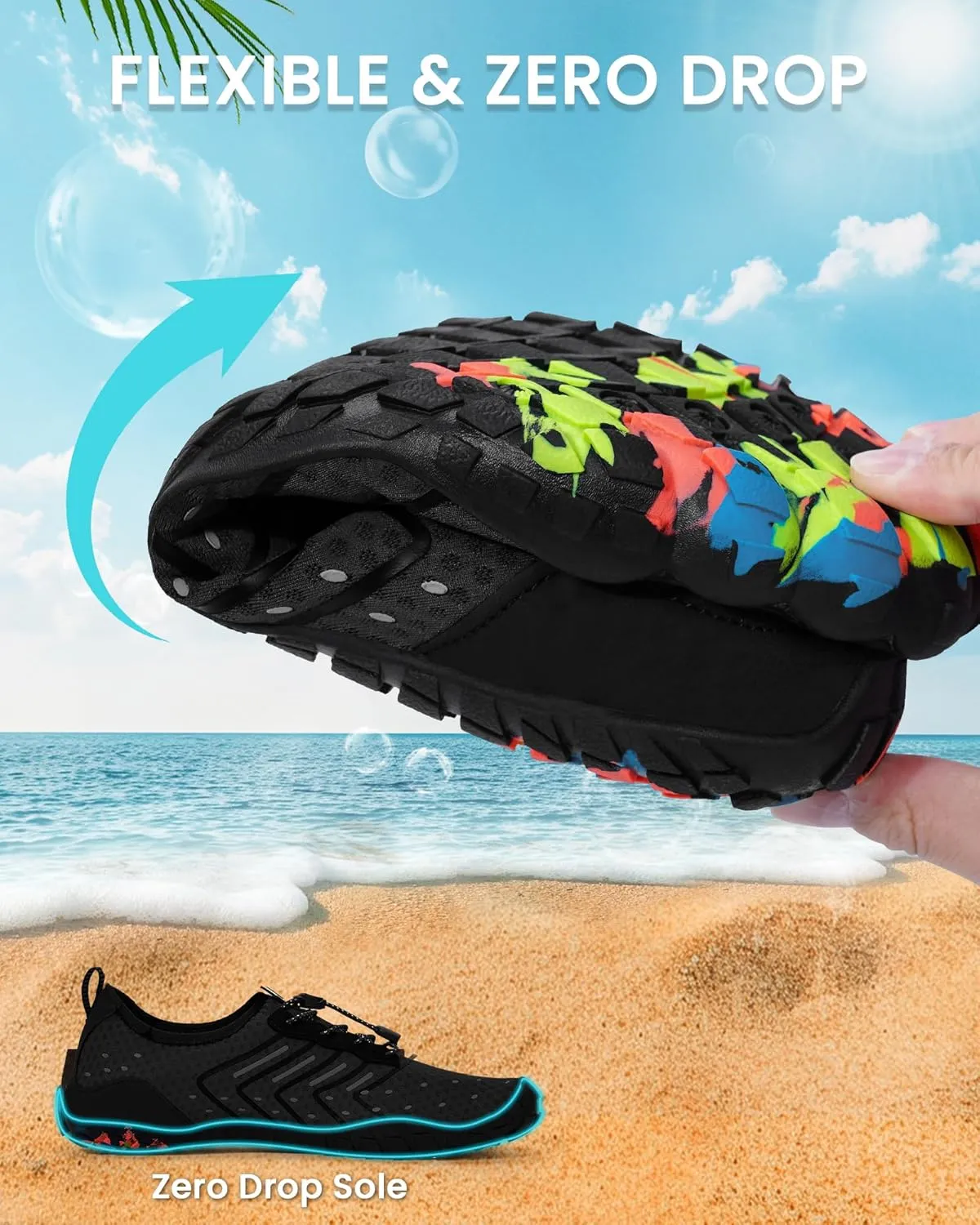 Water Shoes Women Men Adult Quick-Dry Aqua Socks Breathable Barefoot Shoes for Swim Beach River Pool Lake Hiking Kayaking Surfing