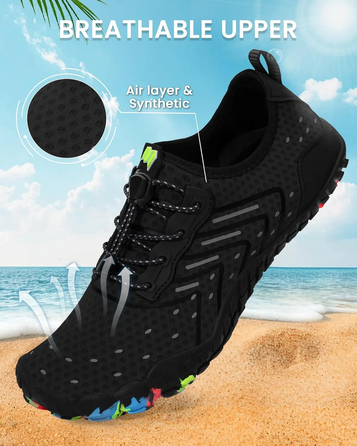 Water Shoes Women Men Adult Quick-Dry Aqua Socks Breathable Barefoot Shoes for Swim Beach River Pool Lake Hiking Kayaking Surfing