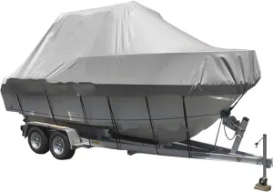 Waterproof Boat Cover 210D UV Resistant and Tear Resistant V-Shaped Hull TRI Hull Runabout Pro Style Bass Boat(14 * 16FT)