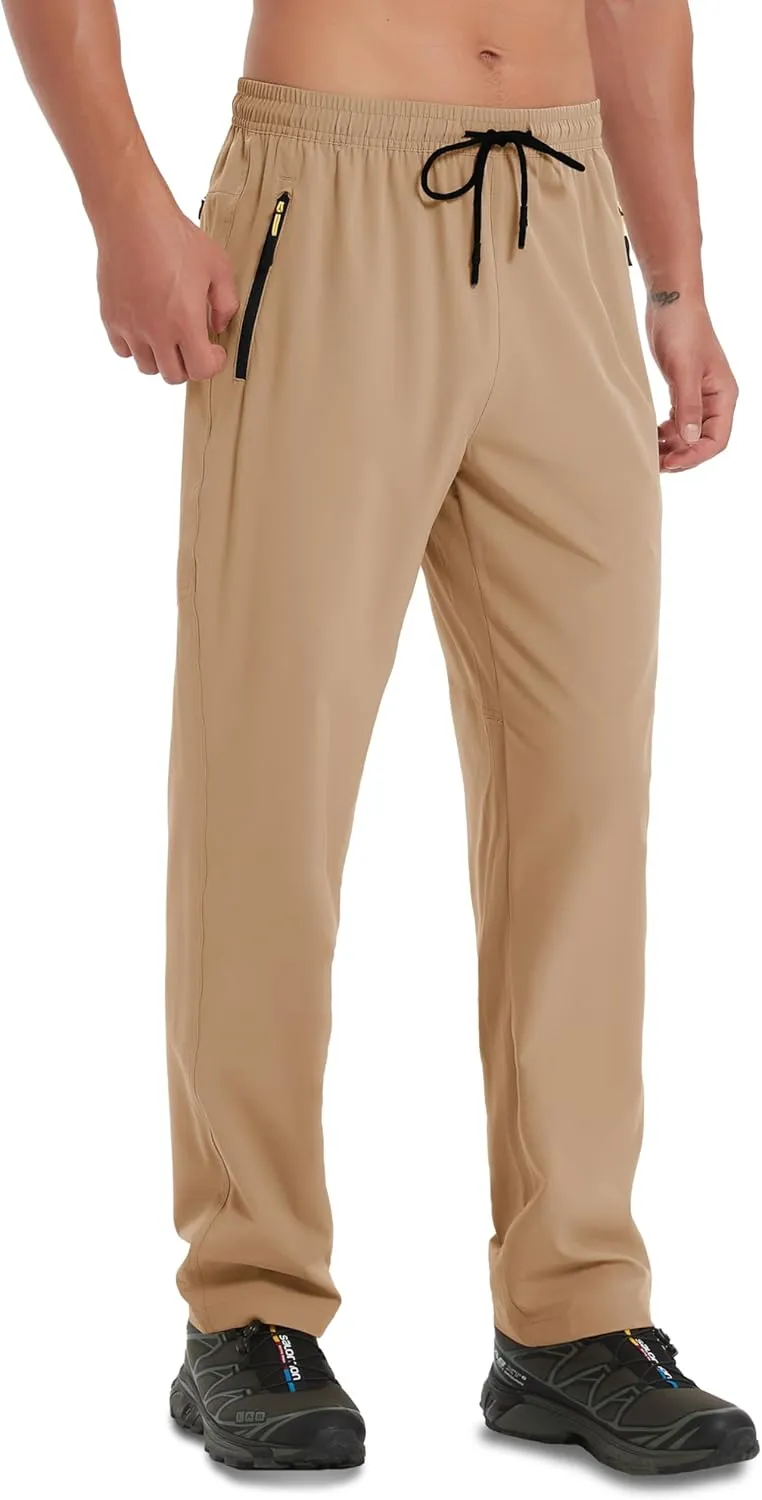WENRONSTA Men's Lightweight Hiking Pants Quick Dry Water Resistant Breathable Athletic Running Jogger Track Active Sweatpants