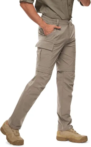 Wespornow Men's-Convertible-Hiking-Pants Quick Dry Lightweight Zip Off Breathable Cargo Pants for Outdoor, Fishing, Safari