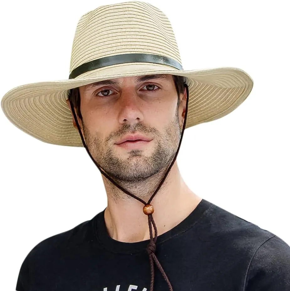 Western Cowboy Hat for Men Women Beach Sun Hat Wide Brim Panama Fedora Outdoor Foldable Summer Straw Sombrero Rancher Cap