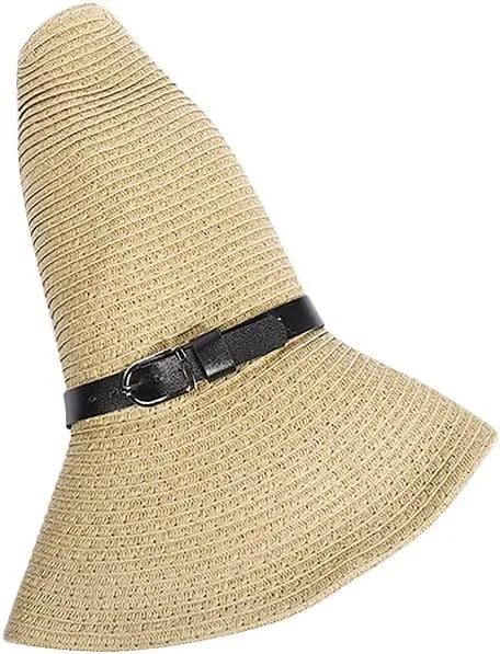 Western Cowboy Hat for Men Women Beach Sun Hat Wide Brim Panama Fedora Outdoor Foldable Summer Straw Sombrero Rancher Cap