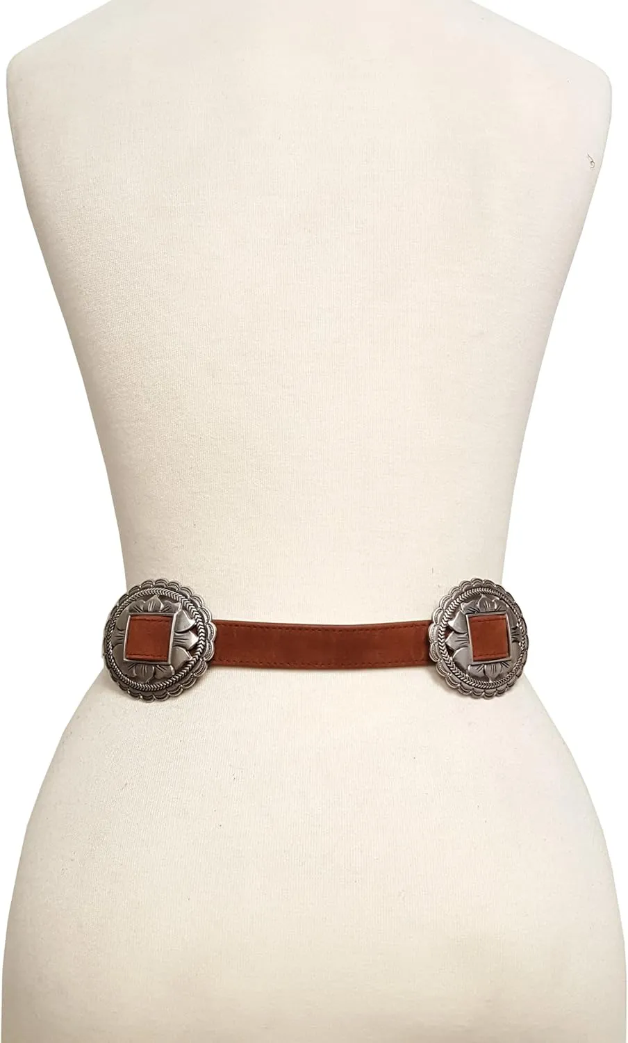 Western Floral Concho Belt in genuine Suede Leather Belt