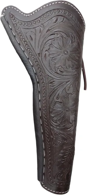 Western Gun Holster – Cross Draw – Handmade Full Grain Leather – Fits 6.5” to 9.5” Revolvers – Right Hand Draw – Hand Tooled Cowboy Holster – Vintage Western Style