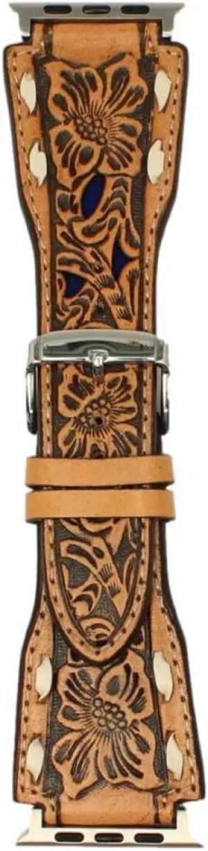 Western iWatch Band Womens Floral Pierced Lacing L Tan N3101308
