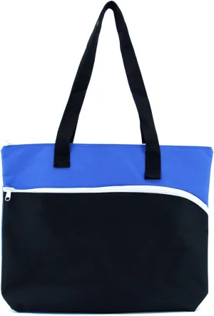 White Accent Zippered Tote Bag/Shoulder Bag/Durable Bag