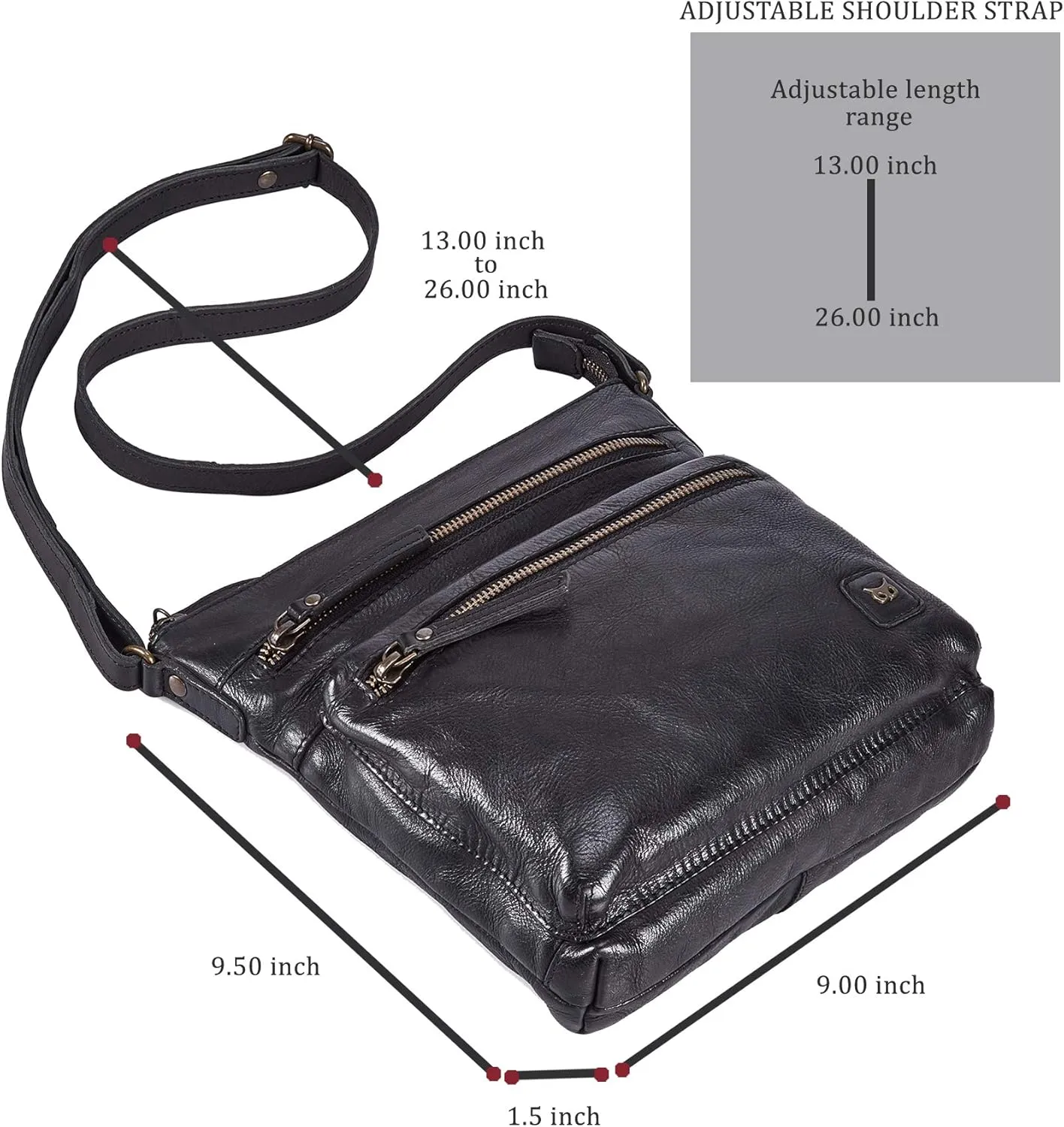 Wise Owl Accessories Small Crossbody Bags for Women Real Leather Purse Handbags Crossover Over the Shoulder Pocketbook