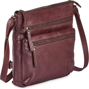 Wise Owl Accessories Small Crossbody Bags for Women Real Leather Purse Handbags Crossover Over the Shoulder Pocketbook