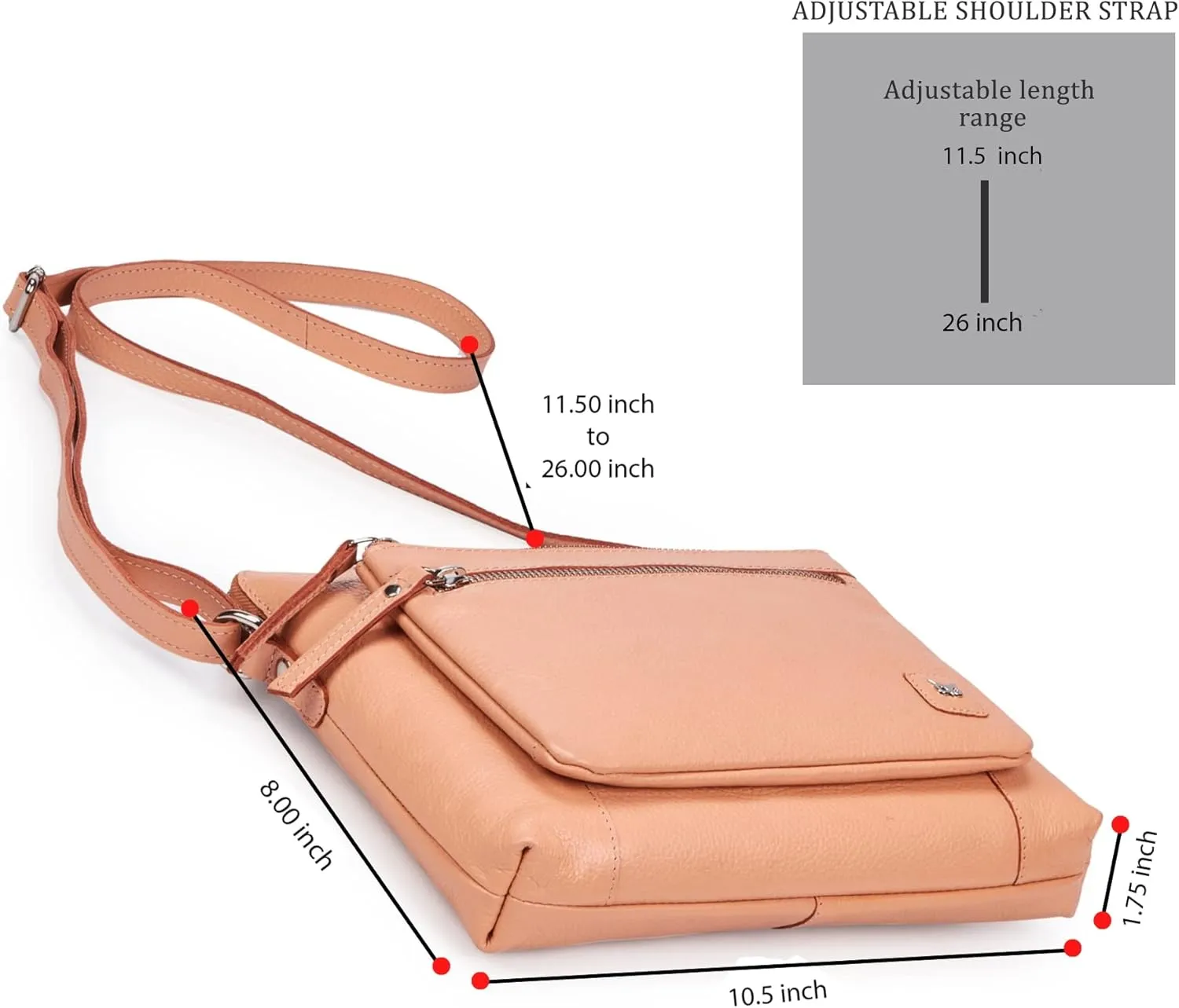 Wise Owl Accessories Small Soft Pebbled Real Leather Crossbody Handbags Purses Sling Crossover Shoulder Bag
