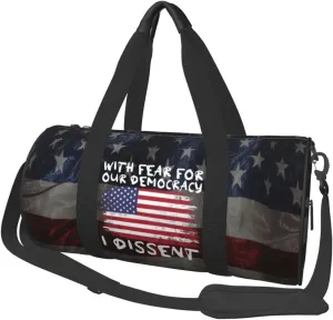 With Fear For Our Democracy I Dissent Duffel Bag Gym Bag Travel Sports Tote Large Foldable Beach Swim Yoga9