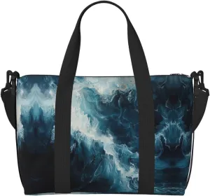 Within The Tides Print Portable Travel Duffel Bag,Ideal For Business And Private Travel