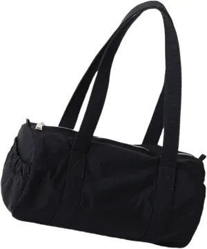 Women Aesthetic Nylon Shoulder Bag Korean Styles Casual Multipurpose Commuters Student Cylinder Underarm Handbag Purse Shoulder Handbag