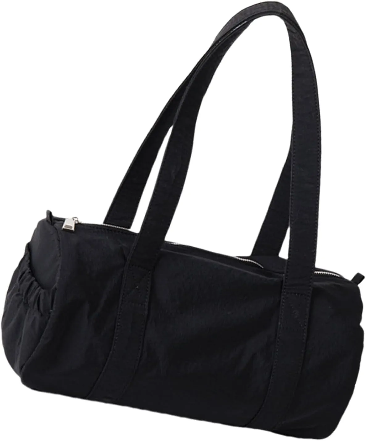 Women Aesthetic Nylon Shoulder Bag Korean Styles Casual Multipurpose Commuters Student Cylinder Underarm Handbag Purse Shoulder Handbag