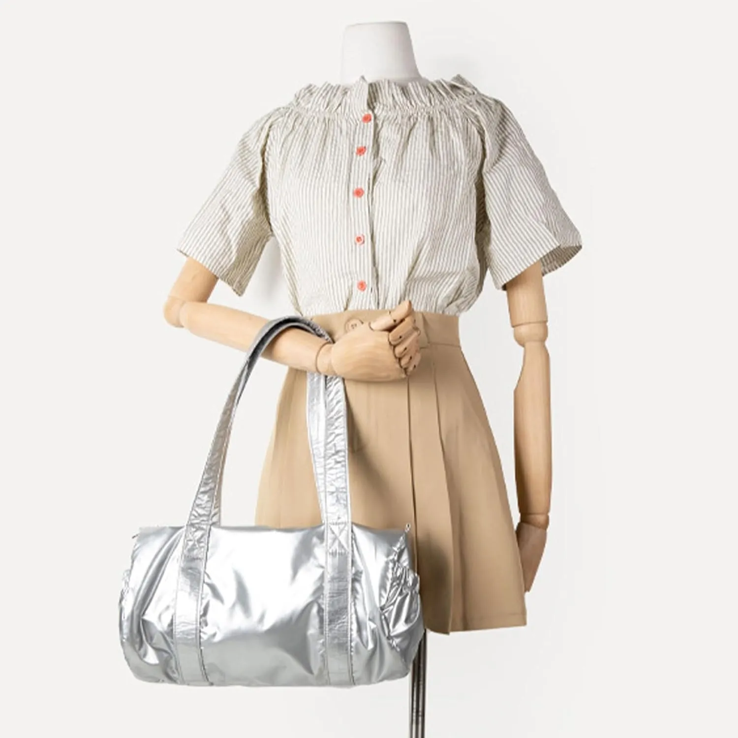 Women Aesthetic Nylon Shoulder Bag Korean Styles Casual Multipurpose Commuters Student Cylinder Underarm Handbag Purse