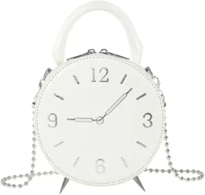 Women Chain Strap Shoulder Bag Small Round Bag Clock Shape Handbag Crossbody Bag