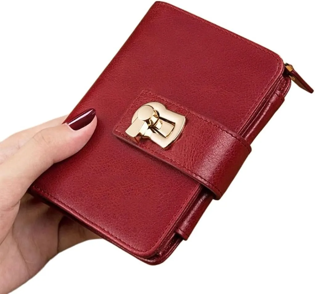Women Genuine Leather Wallet Blocking Credit Card Holder Famale purse