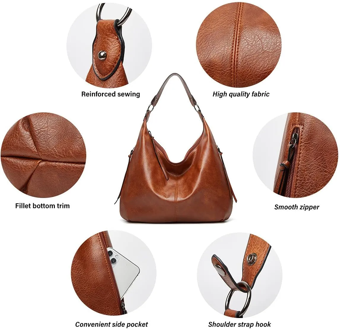 Women Handbag Leather Shoulder Bag Soft Designer Top Handle Purses