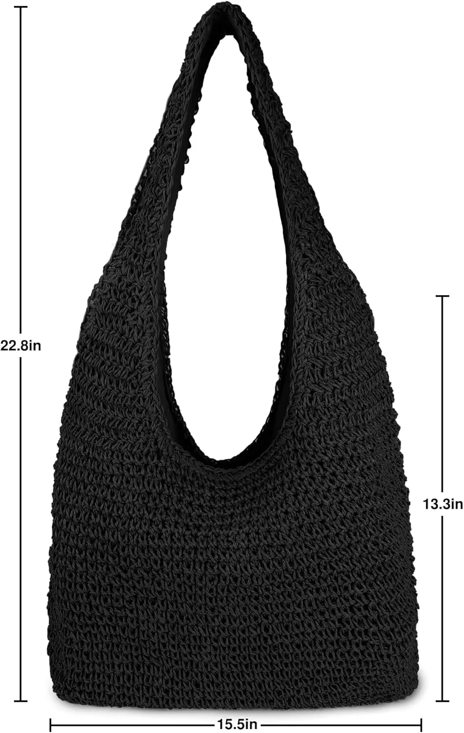 Women Large Straw Beach Bag Handmade Woven Shoulder Bags Hobo Tote Handbag Purse for Summer