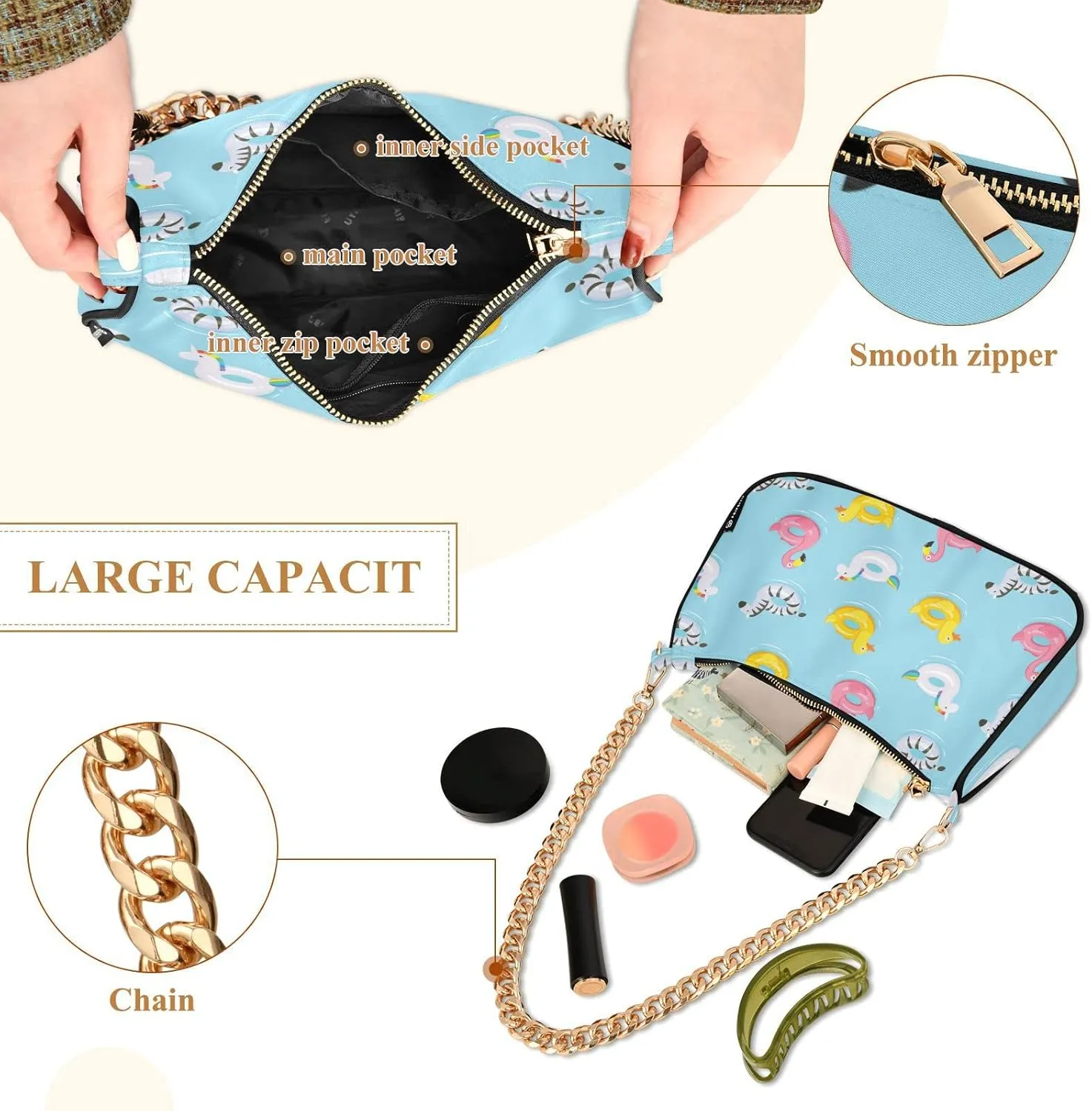 Women's Chain Bag, Shoulder Bag, Handbag Purse, Tote Bag, Fashion Underarm Bag