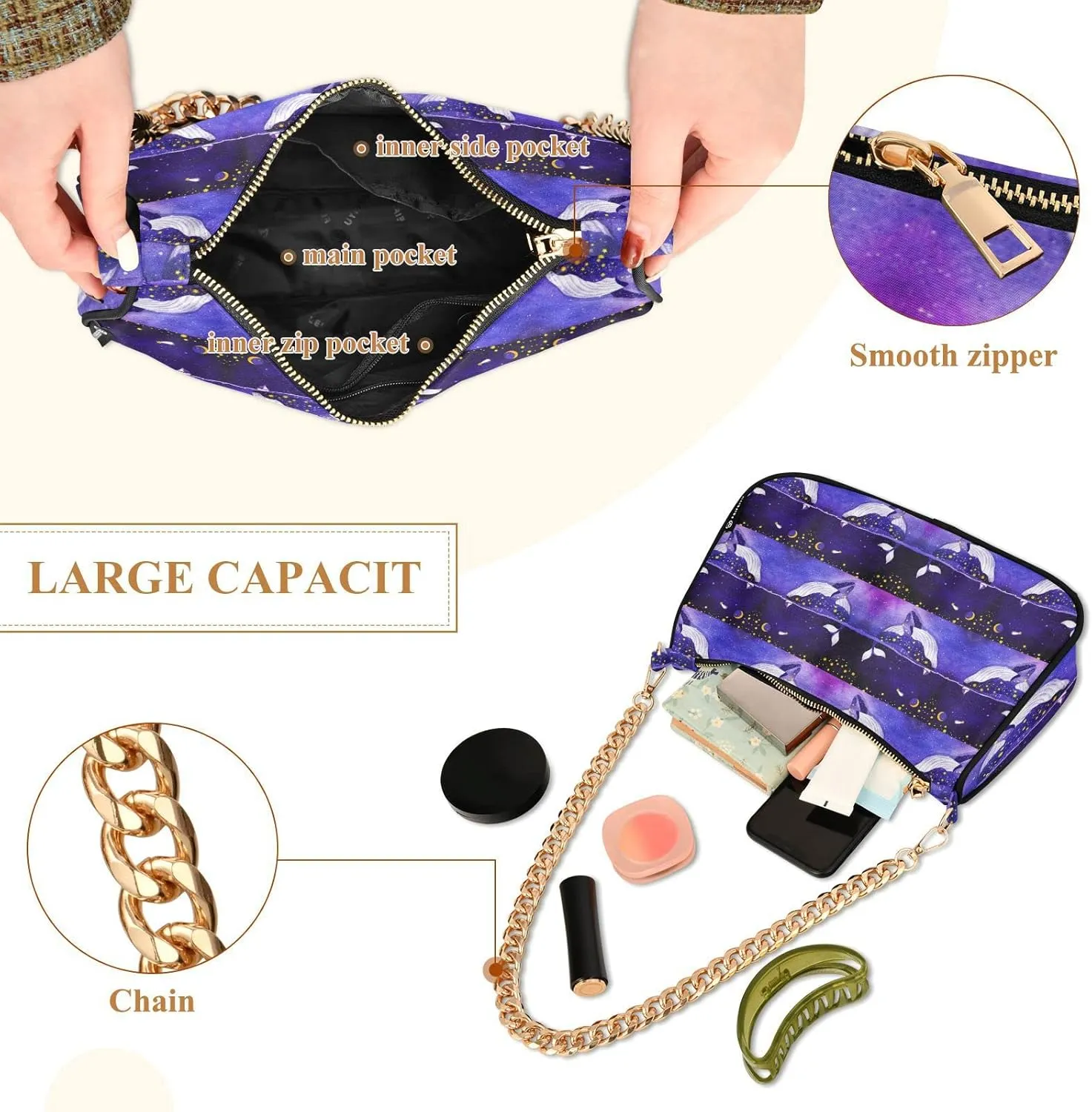 Women's Chain Bag, Shoulder Bag, Handbag Purse, Tote Bag, Fashion Underarm Bag