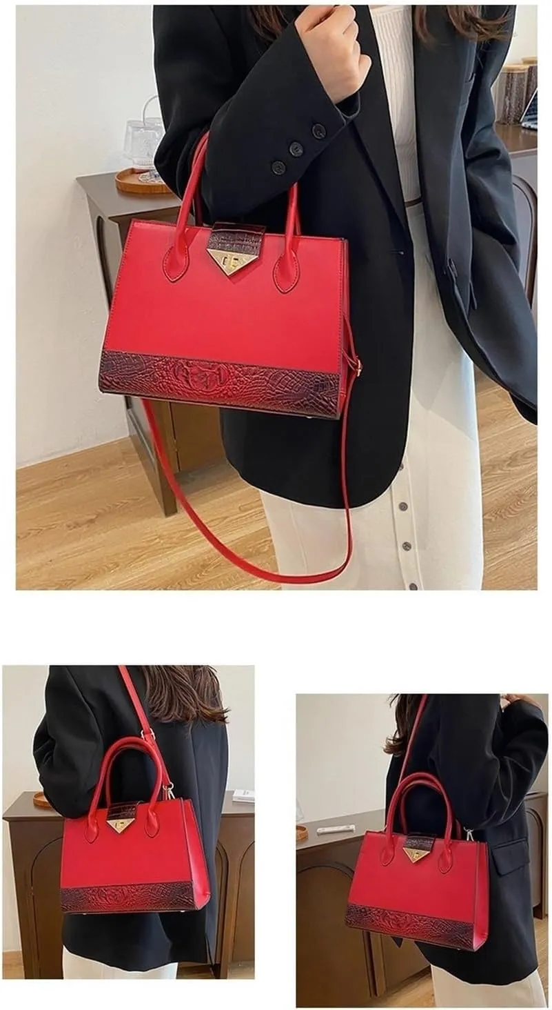 Women's Crocodile Tote Bag One-shoulder Straddle Handbag