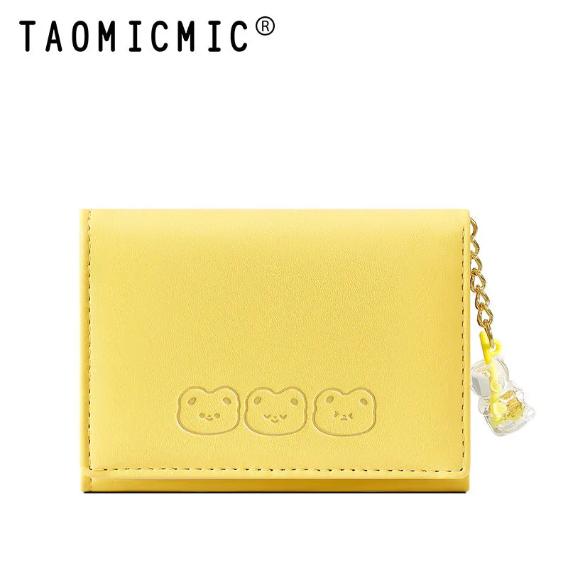 Women's Cute Pendant Korean Style Three-fold Large Ladies Wallets