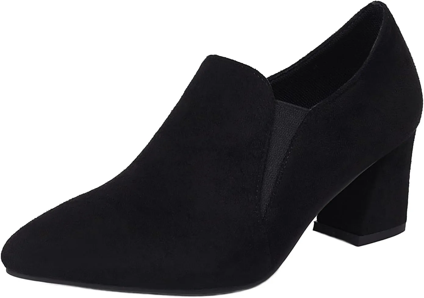 Womens Fashion 6CM Block Heels Pointed Toe Student Single Shoes Concise Oxfords Brogue Shoes A129-1-5 US4-US10