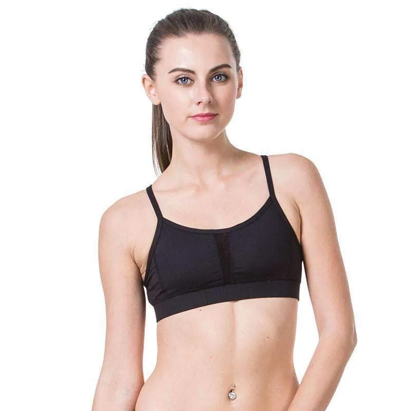 Women's Grey Sports Bra with Hollow Mesh Back