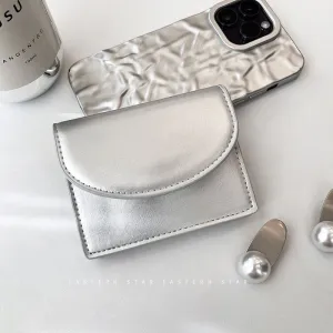 Women's Heavy Korean Style Sier Simple Cover Ladies Wallets