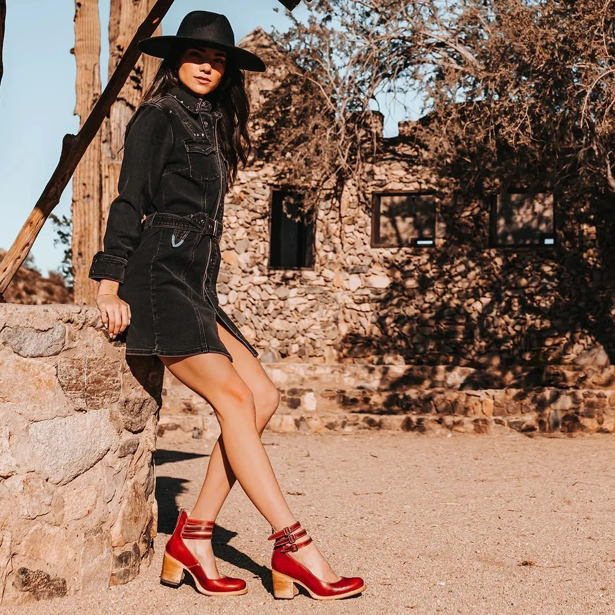 Women’s Leather Ankle Strap High Heel Pumps Vintage Style Block Heel Mary Jane Shoes with Adjustable Buckles Round Toe Back Zipper Pumps for Women