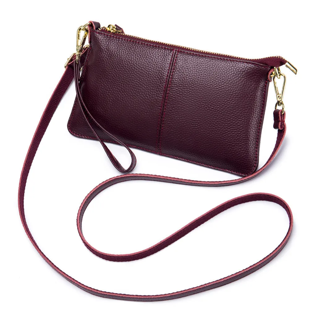 Women's Leather Female Genuine Clutch Soft Versatile Crossbody Bags