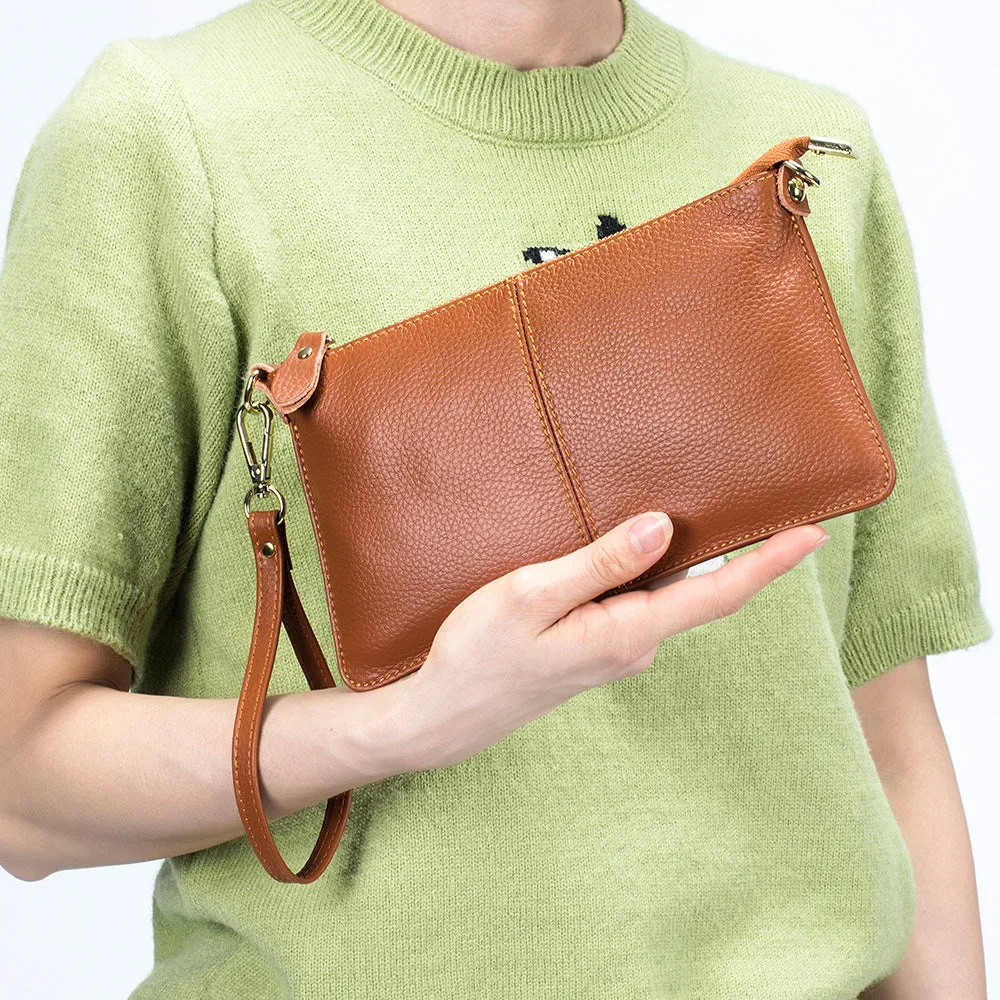 Women's Leather Female Genuine Clutch Soft Versatile Crossbody Bags
