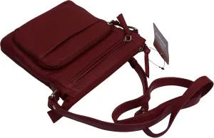 Women's Premium Genuine Leather Organizer Purse Ladies Crossbody Shoulder Bag