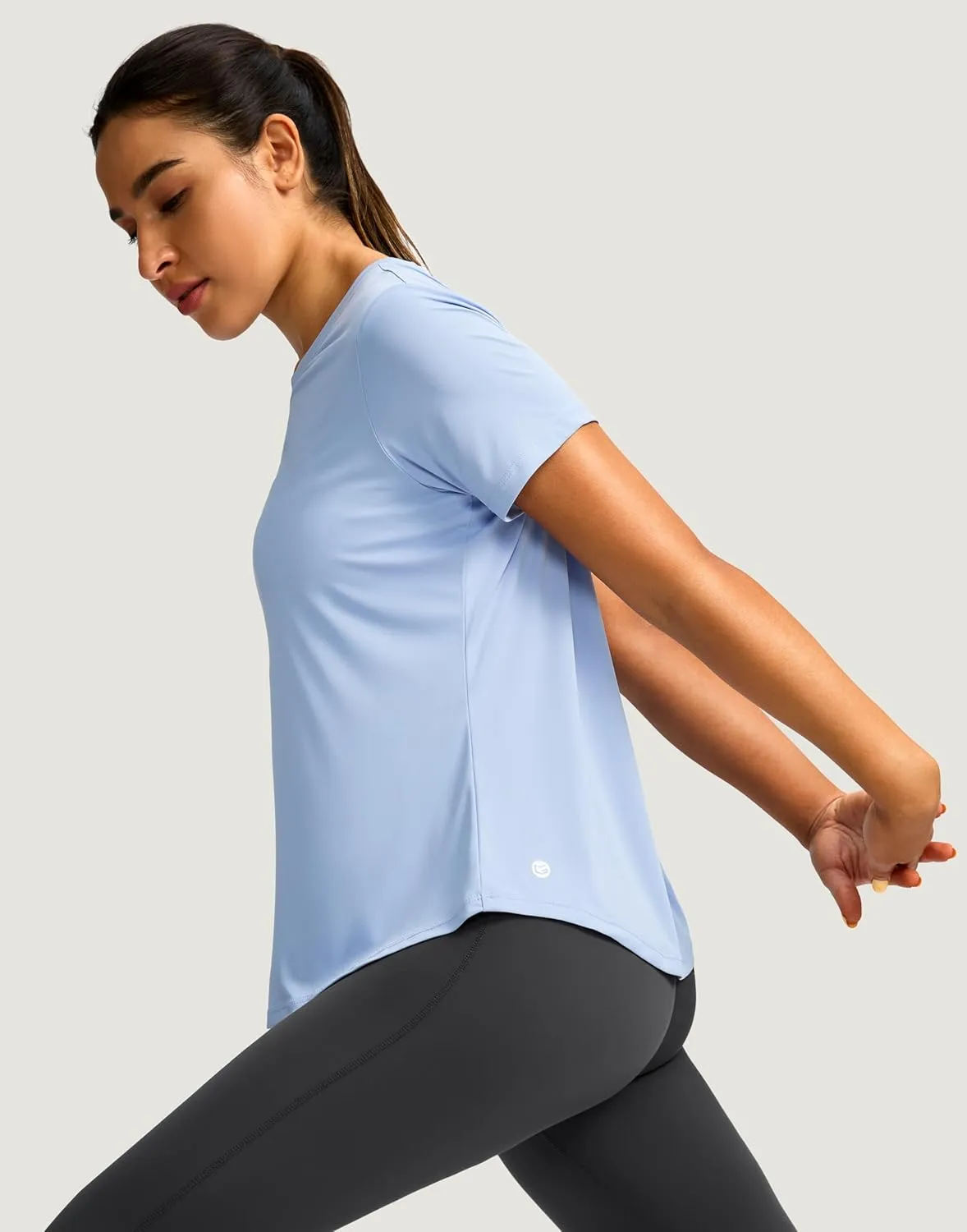 Women's Short Sleeve Workout Shirts Breathable UPF 50  Sun Protection T-Shirts Quick Dry Gym Running Hiking Tops