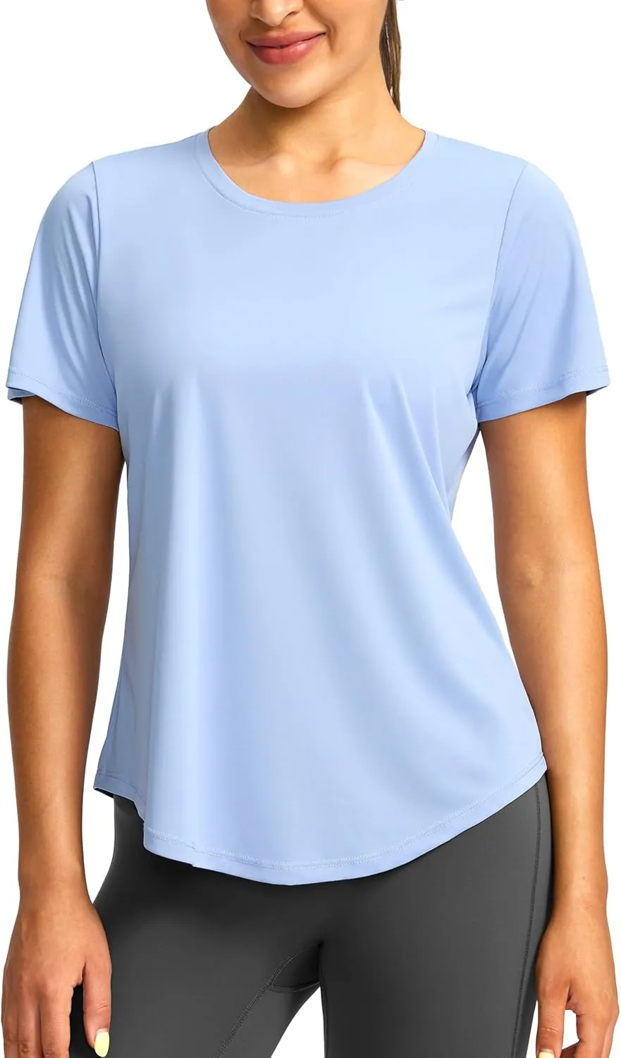 Women's Short Sleeve Workout Shirts Breathable UPF 50  Sun Protection T-Shirts Quick Dry Gym Running Hiking Tops