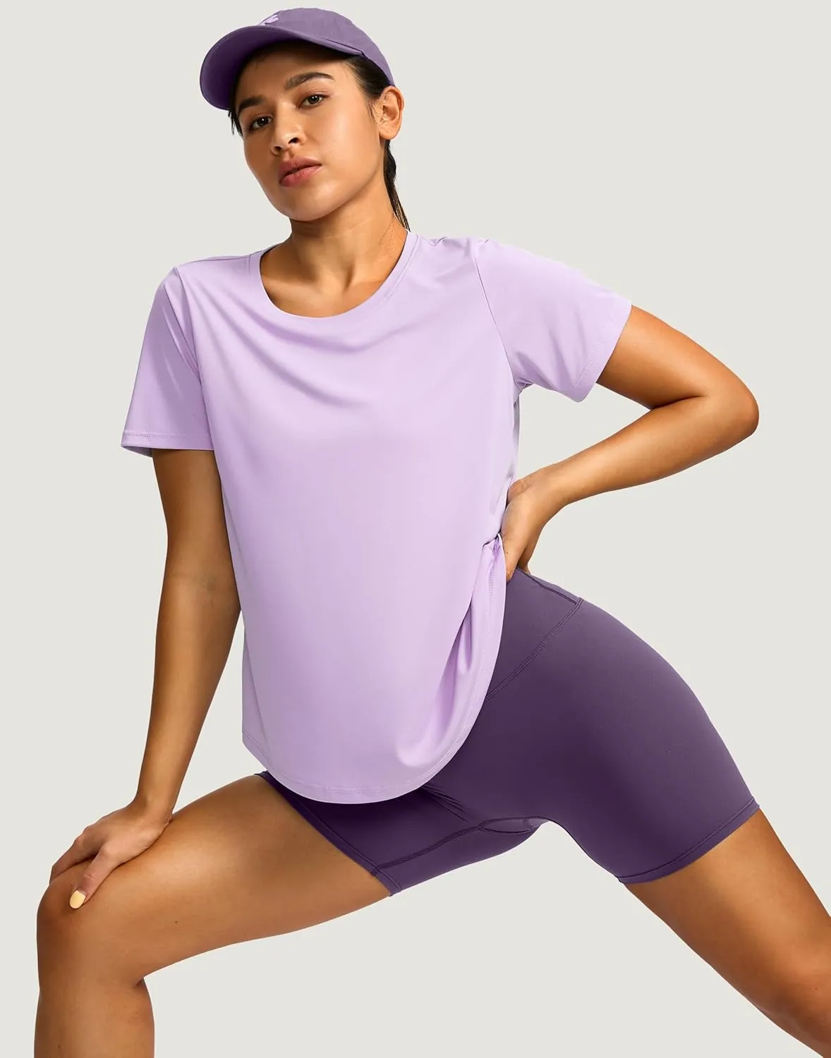 Women's Short Sleeve Workout Shirts Breathable UPF 50  Sun Protection T-Shirts Quick Dry Gym Running Hiking Tops